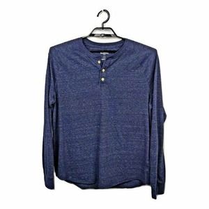 Men's 3 button Heather Blue Long sleeve Size Small